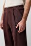 Burgundy Lyocell Blended Men's Trousers - 6