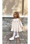 Girl's Floral Print Ribbon Detailed Dress for Eid and Special Occasion Party
