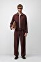 Burgundy Lyocell Blended Men's Trousers - 3