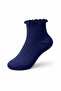6 Pieces Mixed Navy Blue & Orange Women's Cotton Pack Socks - 3