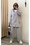 Zippered hooded 2-piece sports set (with stitch placket detail) - 4