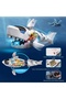 Transparent Gear-Driven Lighted and Sound-Making Moving Robot Shark Toy - 3