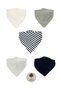 Baby 100% Cotton Double Layer Gray Tones Scarf Food Bib Drool Bib 5 Pieces