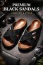 Soft Leather Cross-Strapped Anatomical Men's Slippers – Non-Slip Sole - 3