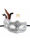 Silver color feathered prom mask women party accessory - 3