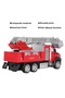 Toy Fire Truck Pull and Drop Metal Body Fire Rescue Vehicle with Extending Ladder 21 cm - 3