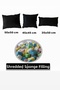 Cushion Pillow 2 Pieces of Pre-Cut Sponge Padding Inside 4 Different Size Options 35X50 45X45 50X50 50X70 cm - 5