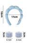 Women's Towel Fabric Curved Spa Makeup Crown and Face Wash Bracelet Set - 3