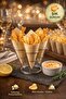 50-Pack Large Bamboo Presentation Cones 18X10 cm Natural Presentation Cone Cocktail Catering Finger Food Presentation - 3