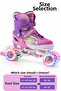 Star Rainbow Lighted Girls' Skates Silicone Wheels Adjustable Skates with Carrying Bag Pink Lilac - 2