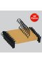 Wooden (Black Hook Lama) Clothes Hangers for Pants and Skirts, Natural Color, 48 Pieces
