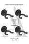 4 Pieces of Wall-Mounted Guitar Hangers – Instrument Wall Mounting Bracket Compatible with Violin, Ukulele, and More