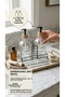 Double Glass Liquid Soap Dispenser & Detergent Dispenser Set with Stand and Bamboo Lid – 2×500 Ml, 22.5 × 8.5 × 24 cm - 3