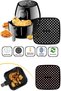 Airfryer Square Cooking Mat 21.5 cm Black Silicone Perforated XXL Fryer and Oven Compatible Heat Resistant