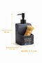 Polyresin Liquid Soap Dispenser with Brush Holder and Sponge Holder Kitchen Countertop Organizer Black - 7