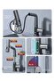Anthracite Kitchen and Bathroom Sink Faucet with Digital Display Height Adjustable Spiral Fixture - 4