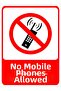 Warning Sign for Mobile Phones Not Allowed 20X30 cm Forex