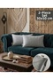 2-Piece Gray Velvet Cushion Cover 30X50 cm Reversible Invisible Zipper Piece Decorative Case