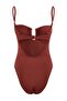Brown Strapless Piece Regular Swimsuit with Accessories Tbess24Ma00006 - 6