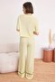 Sarı %100 Pamuklu Eğlence Baskılı Biye Detaylı Örme Pijama Takımı THMSS21PT0953 - 4