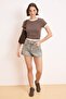 Gray High Waist Mini Denim Shorts Twoss24Sr00174 - 2