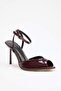 Bordo Rugan 9 cm Kadın Klasik Topuklu Ayakkabı TAKSS26TO00029 - 2