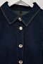 Koyu Mavi Vücuda Oturan/Fitted Büyük Beden Denim Gömlek/Ceket TBBSS26AX00014 - 5