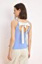 Mavi Sırtı Fiyonk Detaylı Peplum Dokuma Bluz TPRSS26BZ00045 - 5