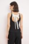 Siyah Sırtı Fiyonk Detaylı Peplum Dokuma Bluz TPRSS26BZ00045 - 5
