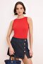 Wardrobe Essentials-Kırmızı Fitted/Vücuda Oturan Kolsuz Pamuk Ribana Örme Atlet TWOSS26AL00043 - 5