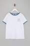 Ecru 100% Cotton Embroidered Contrast Trim Detailed Knitted Plus Size T-Shirt Tbbss26Bf00012 - 4