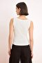Wardrobe Essentials-Ekru Fitted/Vücuda Oturan Kolsuz Pamuk Ribana Örme Atlet TWOSS26AL00043 - 8