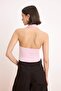 Pembe Boyundan Bağlamalı Kemer Detaylı Fitted/Vücuda Oturan Örme Bluz TWOSS24BZ00580 - 4