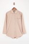 Kahverengi Çizgili Dokuma Oversize Gömlek TWOSS26GO00148 - 6