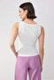 Wardrobe Essentials-Ekru Fitted/Vücuda Oturan Kolsuz Pamuk Ribana Örme Atlet TWOSS26AL00043 - 4