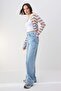 Trendyolmilla Wardrope Essentials Açık Mavi DÖKÜMLÜ Yüksek Bel Wide Leg Jeans TWOSS26JE00128 - 2