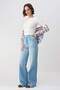 Trendyolmilla Wardrope Essentials Blue Draped High Waist 100% Cotton Wide Leg Jeans Twoss26Je00123 - 4