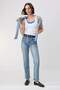 Trendyolmilla Wardrope Essentials Koyu Mavi Az Esnek Yüksek Bel SLIM MOM Jeans TWOSS26JE00148