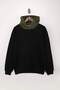 Siyah-Haki Oversize/Geniş Kesim Kapüşonlu İçi Şardonlu Sweatshirt TMNAW26SW00048