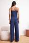 Navy Blue Polka Dot Gathered Asymmetric Cotton Blend Soft Touch Knitted Pajama Set Thmss26Pt00117 - 4