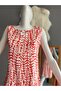 Women's Sleeveless Ring Detail Collar Wrap Fabric Dress (Coloured) - 4