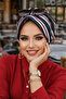 Black Red Striped Hat Cap - 2