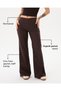 Women's Brown Flare Pants, Regular Waist, Wide Leg, Slim Fit Trousers