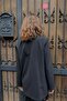 Women's Oversize Sporty and Stylish Single Button Jacket Black - 6
