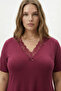 Bamboo Fabric Lace Collar Detail Flared Dress 7XL - 2