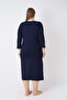 Women's Plus Size Viscose Lycra Navy Blue Dress 7134 - 6