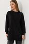 Women's Stripe Stone Oysho Fabric Long Sleeve Tunic Black - 3