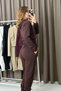 Women's Modal Scuba high waist Jogger Pants tracksuit set brown - 3