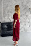 Women Madonna Collar Pleated Chiffon Dress Nbk2099 - 5