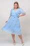 Women's Baby Blue Double Breasted Collar Plus Size Chiffon Dress Nb8062 - 4